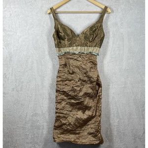 Nicole Miller Dress 8 Bandage Bodycon Metallic Stretch Cocktail Mini USA Made